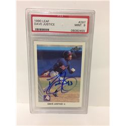 DAVID JUSTICE AUTOGRAPHED ROOKIE CARD GRADED PSA 9