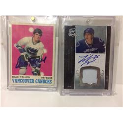 AUTOGRAPHED  DALE TALLON & JANNIK HANSON HOCKEY CARD LOT