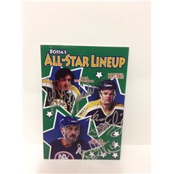 MACEL DIONNE, PHIL ESPOSITO, BRIAN TROTTIER TRIPLE AUTO CARD BOSSA COA