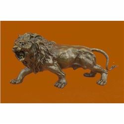 Wildlife African Lion Bronze Sculpture