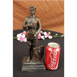 Russian Emperor Guard with Eagle Symbol Bronze Sculpture on Marble Base Figurine