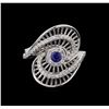 Image 2 : 0.27 ctw Sapphire and Diamond Ring - 14KT White Gold