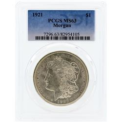 1921 PCGS MS63 Morgan Silver Dollar