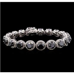 35.19 ctw Black Diamond Bracelet - 14KT White Gold