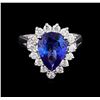 Image 2 : 2.96 ctw Tanzanite and Diamond Ring - 14KT White Gold