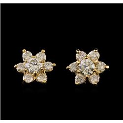 2.36 ctw Diamond Earrings - 14KT Yellow Gold