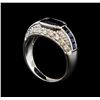 Image 4 : 1.86 ctw Sapphire and Diamond Ring - 14KT White Gold
