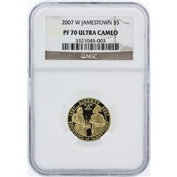 2007-W NGC Graded Ultra Cameo PF70 Jamestown $5 Commemorative Gold Coin