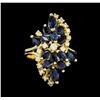 Image 2 : 2.05 ctw Sapphire and Diamond Ring - 14KT Yellow Gold