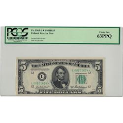 1950B PCGS CN 63PPQ $5 Federal Reserve Note