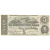 Image 1 : 1863 $5 The Confederate States of America Note T-60 CC