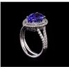 Image 4 : 14KT White Gold 3.89 ctw Tanzanite and Diamond Ring