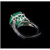 Image 3 : 6.60 ctw Emerald and Diamond Ring - 14KT White Gold