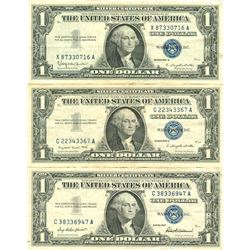 $1 XF/AV Silver Certificate Currency Lot of 3
