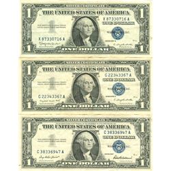 $1 XF/AV Silver Certificate Currency Lot of 3