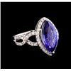 14KT White Gold 3.88 ctw Tanzanite and Diamond Ring