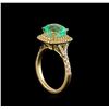 Image 4 : 3.01 ctw Emerald and Diamond Ring - 14KT Yellow Gold