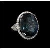 14KT White Gold 20.61 ctw Topaz and Diamond Ring