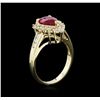 Image 3 : 1.53 ctw Ruby and Diamond Ring - 14KT Yellow Gold