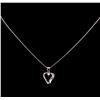 Image 2 : 0.08 ctw Diamond Pendant With Chain - 14KT White Gold