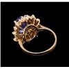 Image 3 : 3.24 ctw Tanzanite and Diamond Ring - 14KT Rose Gold