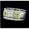 Image 1 : Crayola 0.90 ctw Peridot and White Sapphire Ring - .925 Silver