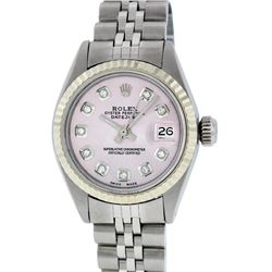 Rolex Stainless Steel Diamond DateJust Ladies Watch