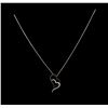 Image 2 : 0.36 ctw Diamond Pendant With Chain - 10KT White Gold