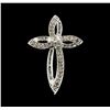 0.60 ctw Diamond Cross Pendant - 10KT White Gold