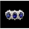 Image 2 : 14KT White Gold 3.00 ctw Sapphire and Diamond Ring