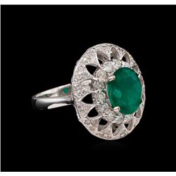 14KT White Gold 2.21 ctw Emerald and Diamond Ring