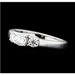 0.50 ctw Diamond Three Stone Ring - 14KT White Gold