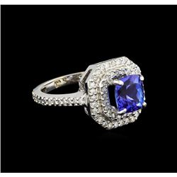 14KT White Gold 2.00 ctw Tanzanite and Diamond Ring