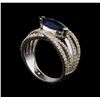 Image 2 : 2.33 ctw Sapphire and Diamond Ring - 18KT White Gold
