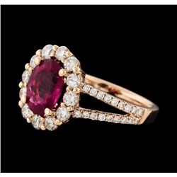 1.73 ctw Tourmaline and Diamond Ring - 14KT Rose Gold