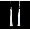 Image 1 : Double Silk Tassel Braided Necklace - Gold Plated