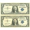 Image 1 : $1 XF/AV Silver Certificate Currency Lot of 2