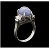 Image 4 : 6.30 ctw Star Sapphire and Diamond Ring - Platinum