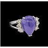 7.17 ctw Tanzanite and Diamond Ring - 14KT White Gold