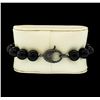 Image 3 : Silver Bead Bracelet with Diamond Clasp