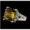 5.87 ctw Ametrine and Diamond Ring - 14KT White Gold