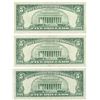 Image 2 : 1963 $5 Fine Red Seal Bill Lot of 3