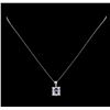 0.99 ctw Sapphire and Diamond Pendant With Chain - 14KT White Gold
