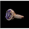 3.31 ctw Tanzanite and Diamond Ring - 14KT Rose Gold