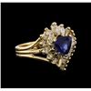 1.26 ctw Sapphire and Diamond Ring - 14KT Yellow Gold