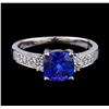 Image 2 : 2.00 ctw Tanzanite and Diamond Ring - 14KT White Gold