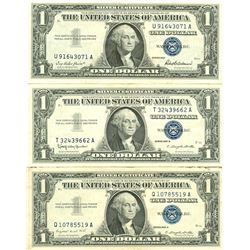 $1 XF/AV Silver Certificate Currency Lot of 3