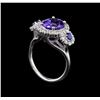 Image 4 : 14KT White Gold 3.07 ctw Tanzanite, Sapphire and Diamond Ring