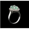 Image 4 : 4.66 ctw Emerald and Diamond Ring - 14KT White Gold