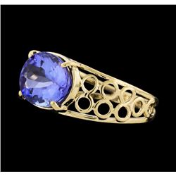 1.50 ctw Tanzanite Ring - 14KT Yellow Gold